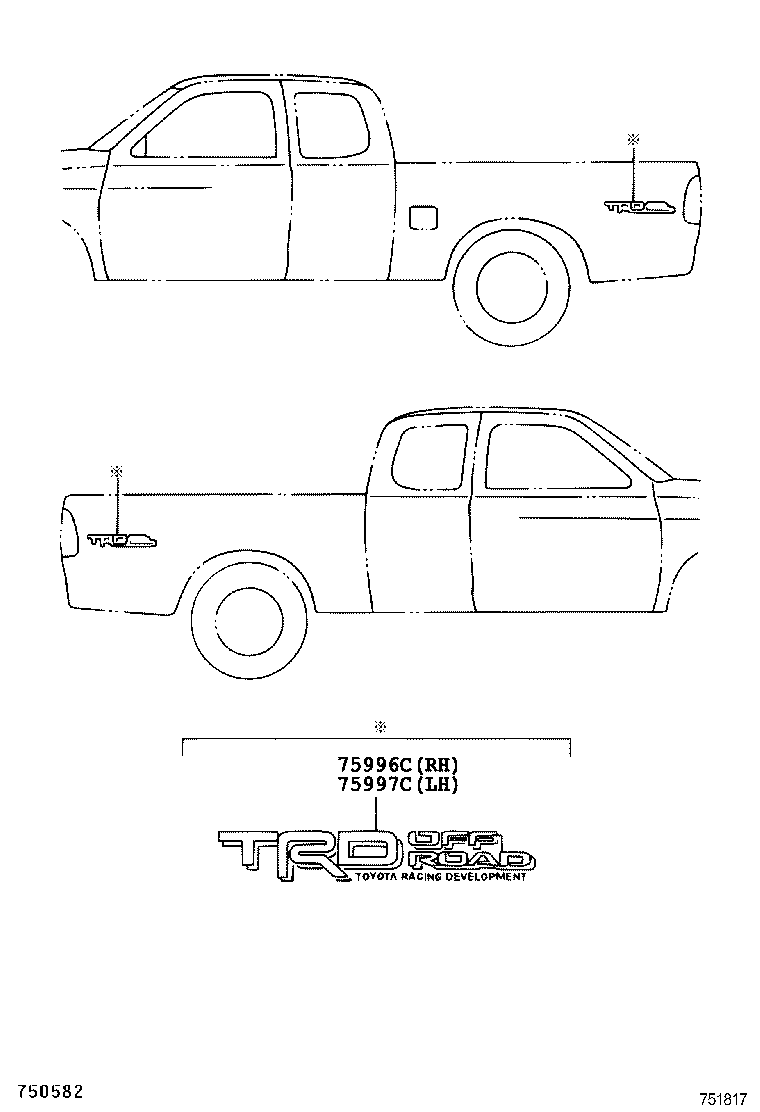 75996-0C080-A1 STRIPE, REAR BODY, RH product image