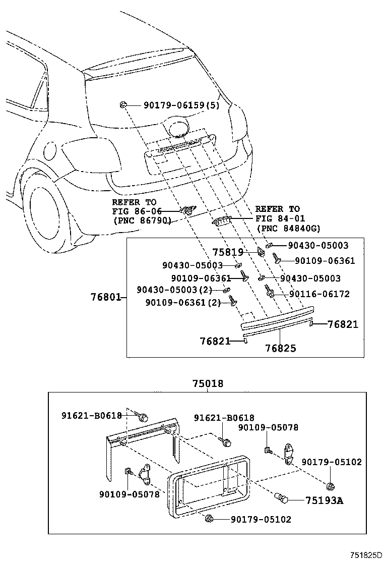 75010-12020 FRAME SUB-ASSY, REAR LICENSE PLATE product image