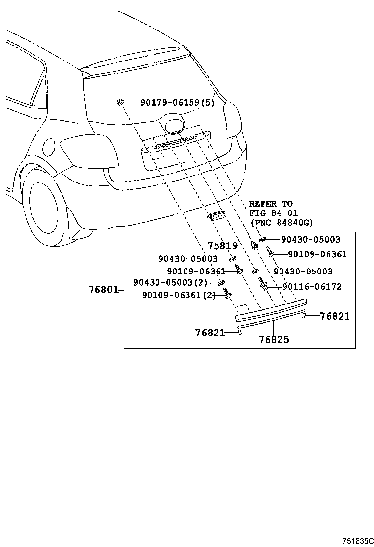 76822-12110 PROTECTOR, BACK DOOR GARNISH SIDE, LH product image