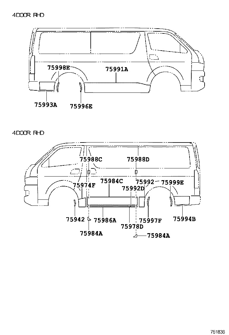 75975-26020 STRIPE, FRONT DOOR OUTSIDE, LOWER RH product image