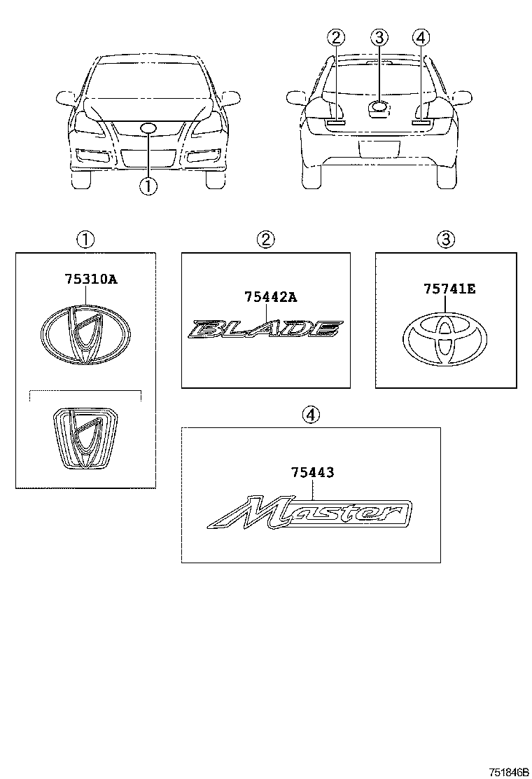 75311-12B40 EMBLEM ASSY, RADIATOR GRILLE product image