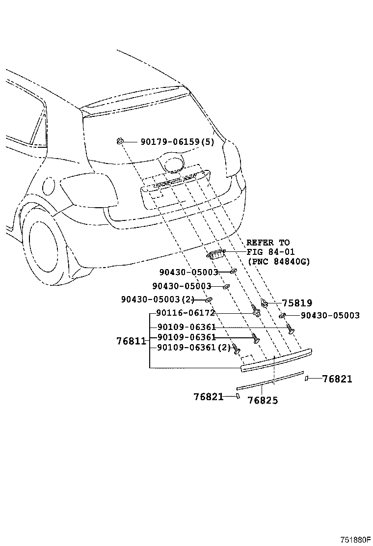 76825-02030 PROTECTOR, BACK DOOR OUTSIDE GARNISH product image