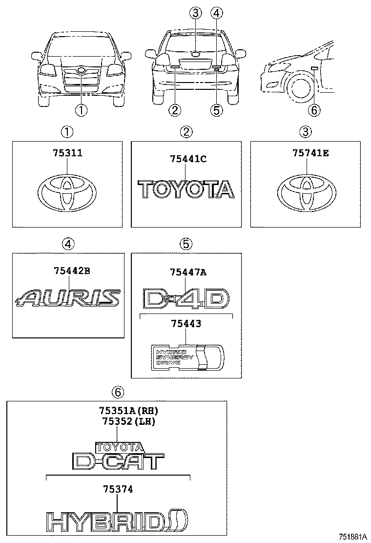 75441-02110 PLATE, BACK DOOR NAME product image