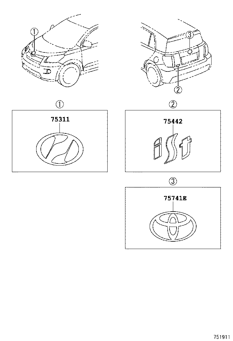 75442-52290 PLATE, LUGGAGE COMPARTMENT DOOR NAME, NO.2 product image