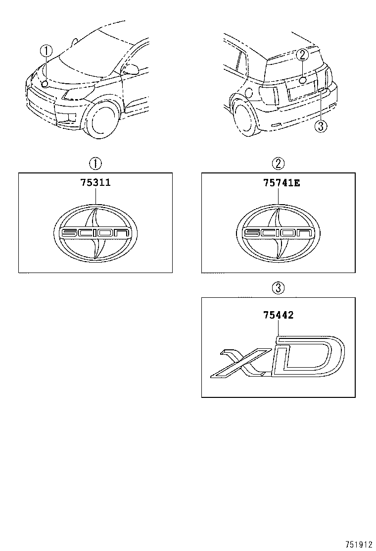 75331-52050 EMBLEM, RADIATOR GRILLE (OR FRONT PANEL) product image