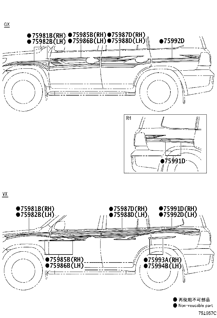 75981-60C30 STRIPE, FENDER, RH product image