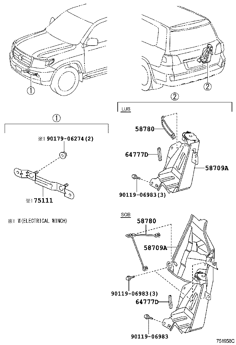 58780-60030 BAND ASSY, TOOL BOX product image