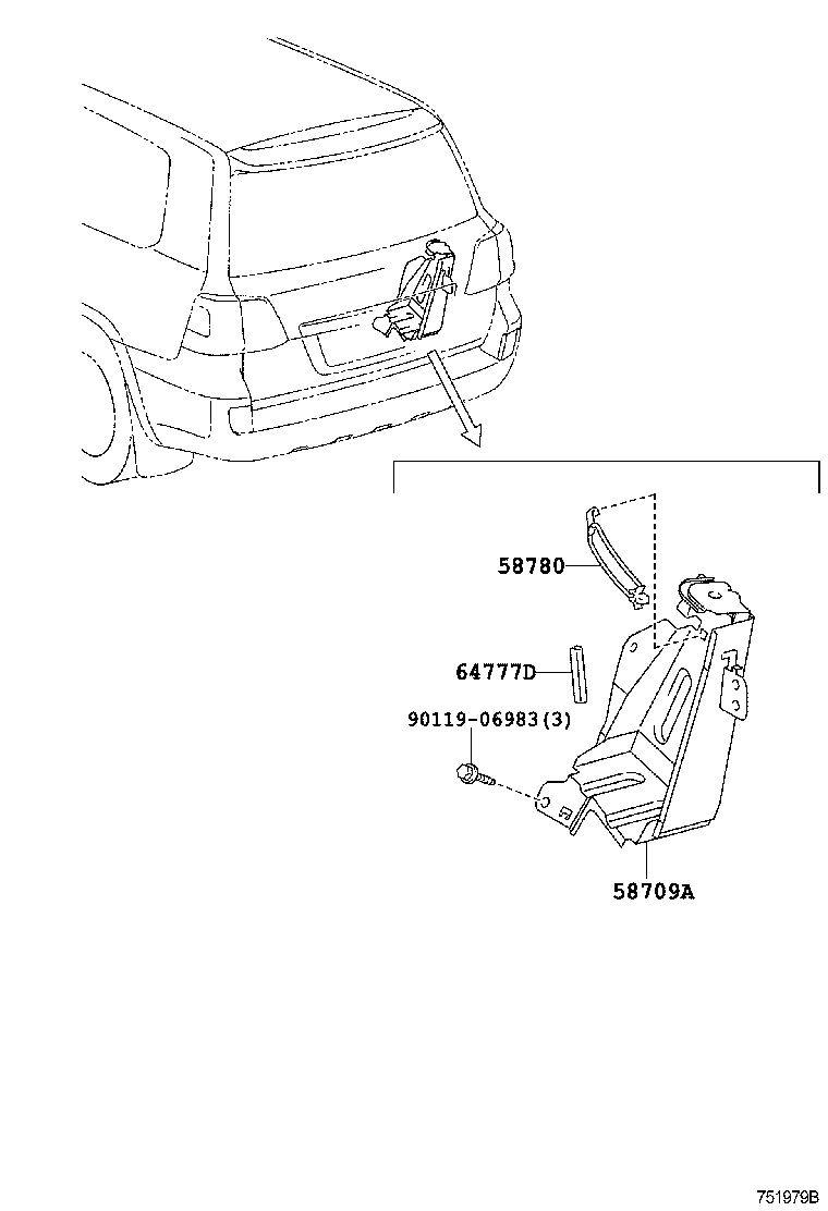 Toyota 58709-60070 CARRIER SUB-ASSY, JACK