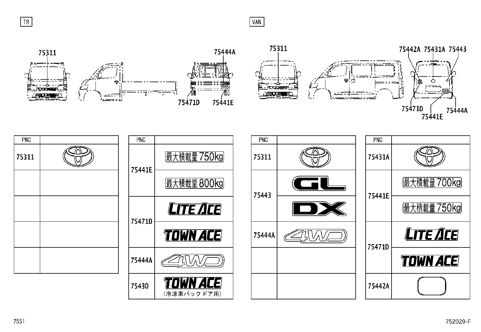 75441-BZ170 PLATE, BACK DOOR NAME, NO.1 product image