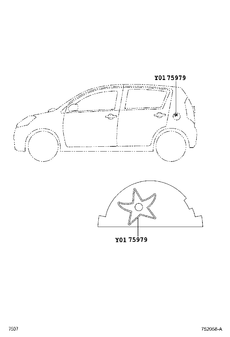 75979-B1010 STRIPE, FUEL FILLER OPENING LID product image