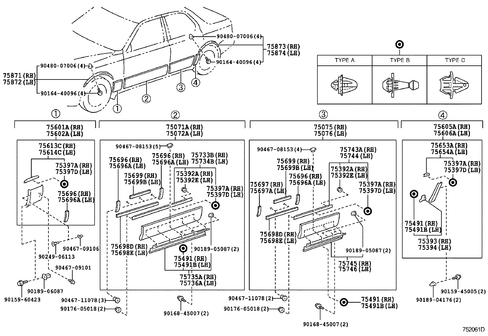 75717-50020 COVER, FRONT DOOR BELT MOULDING END, FRONT LH product image