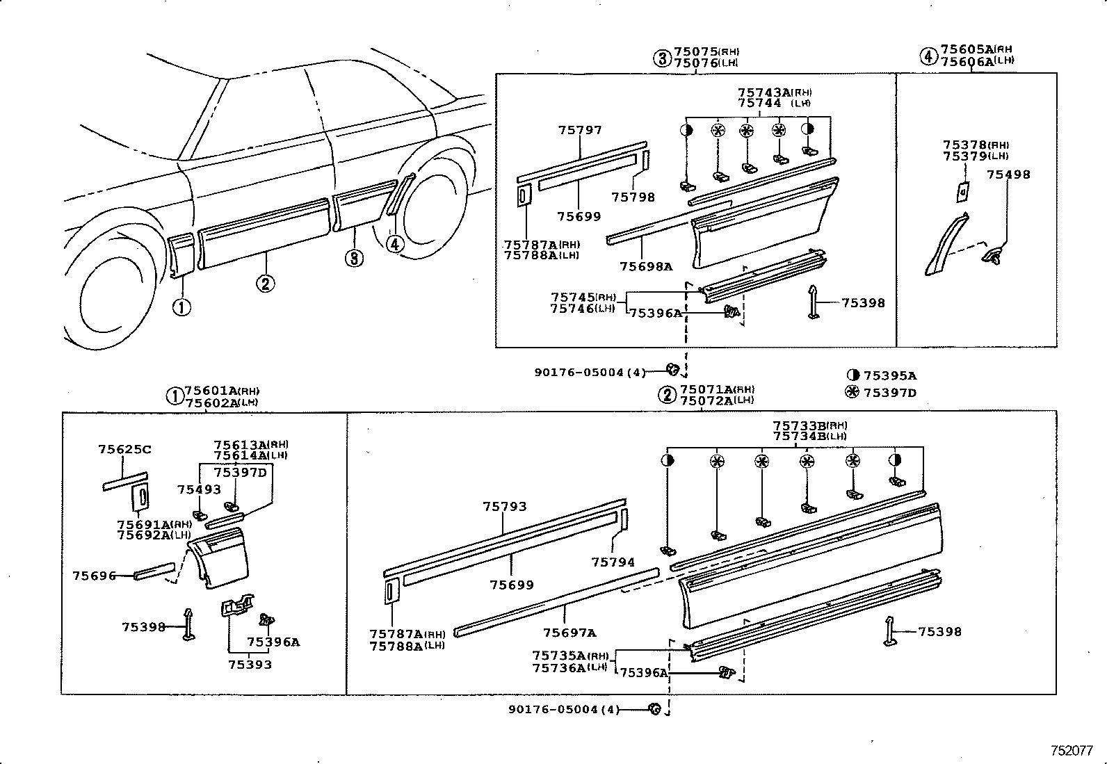 75498-30030 CLIP, QUARTER GARNISH, NO.1 product image