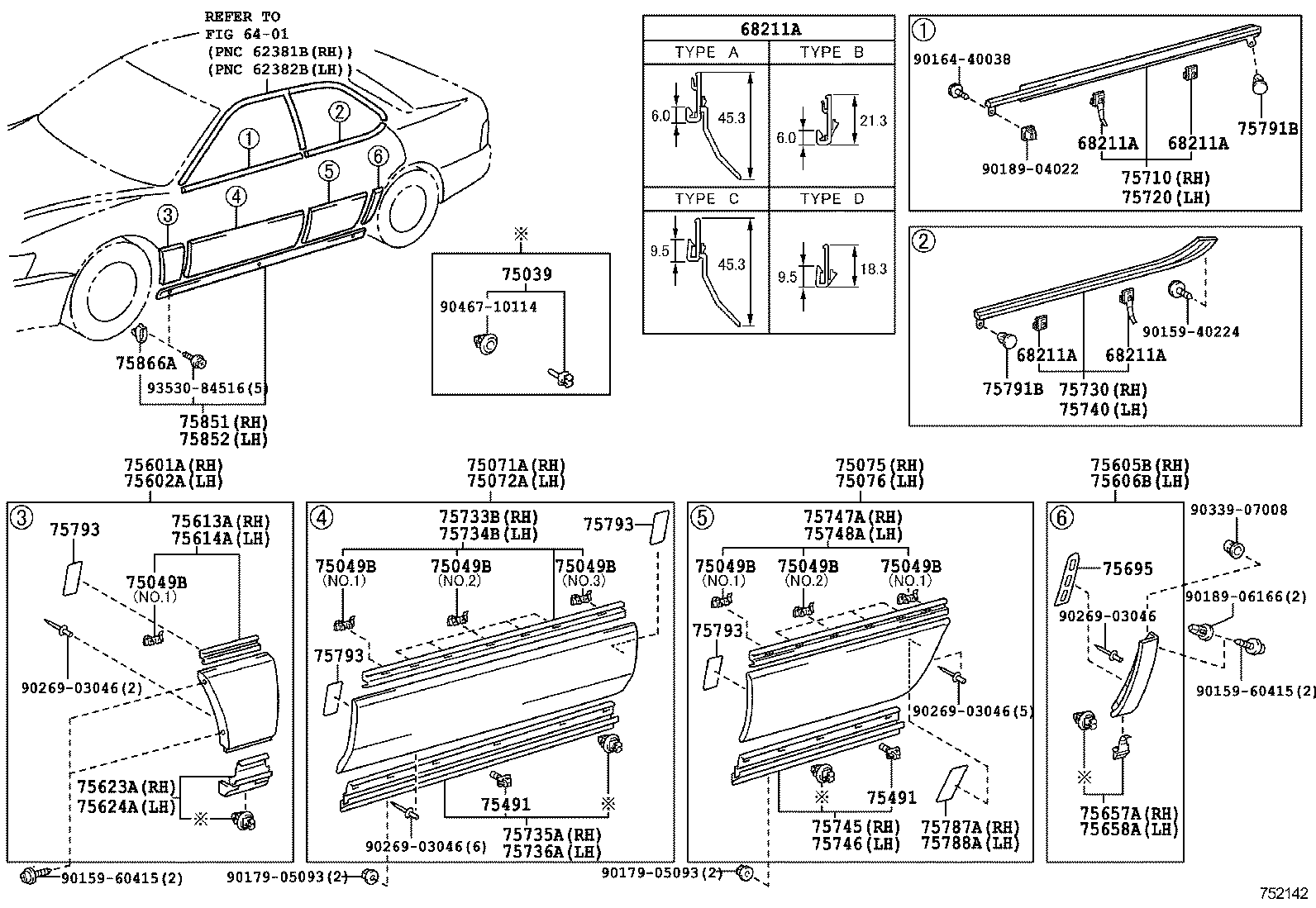 75720-33020 MOULDING ASSY, FRONT DOOR BELT, LH product image