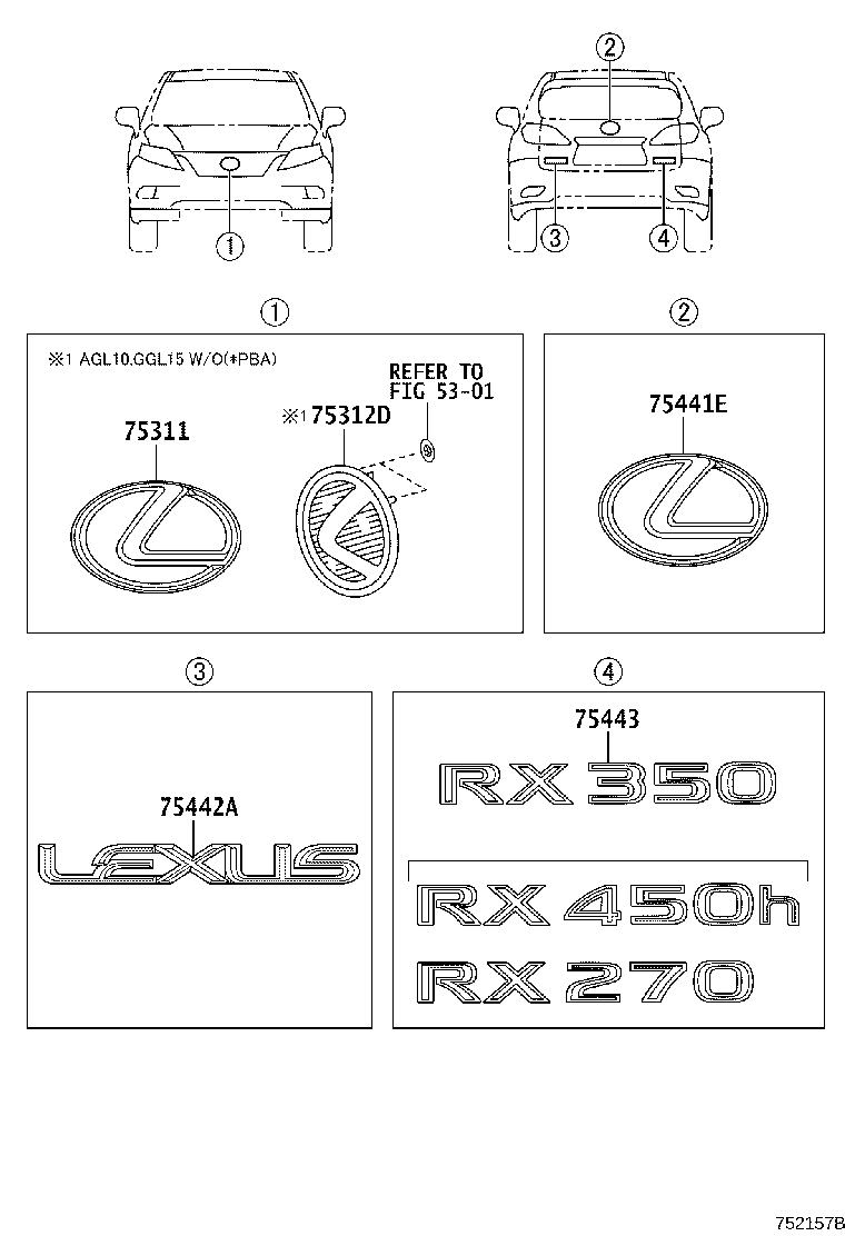 75312-48060 BASE, RADIATOR GRILLE EMBLEM product image