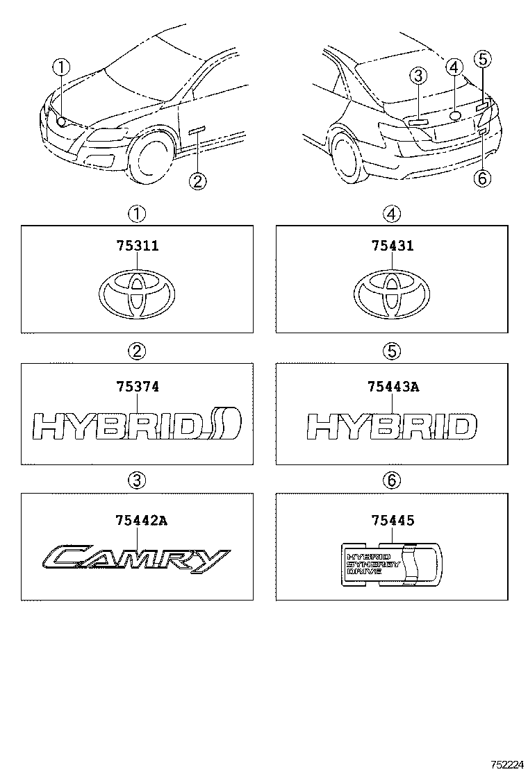 75444-06110 PLATE, LUGGAGE COMPARTMENT DOOR, NO.4 product image