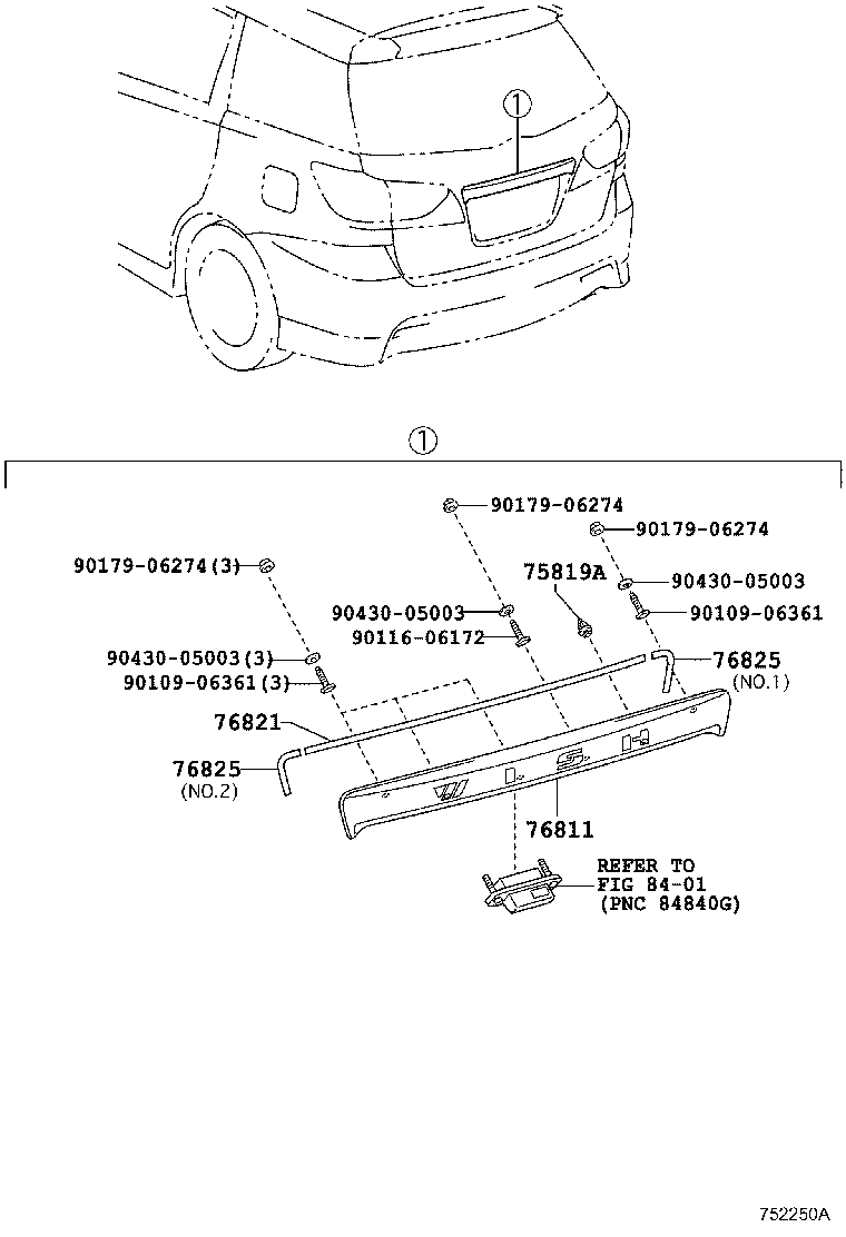 76824-68010 PROTECTOR, BACK DOOR GARNISH MOULDING, LH product image