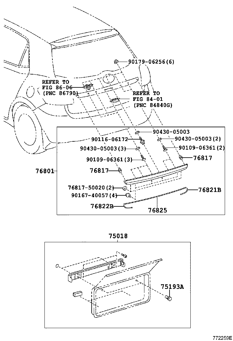 75010-12020 FRAME SUB-ASSY, REAR LICENSE PLATE product image