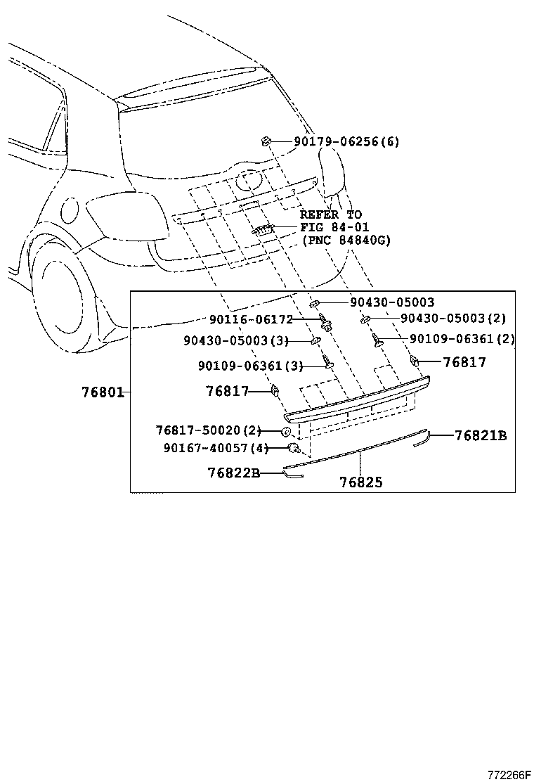 76822-12110 PROTECTOR, BACK DOOR GARNISH SIDE, LH product image