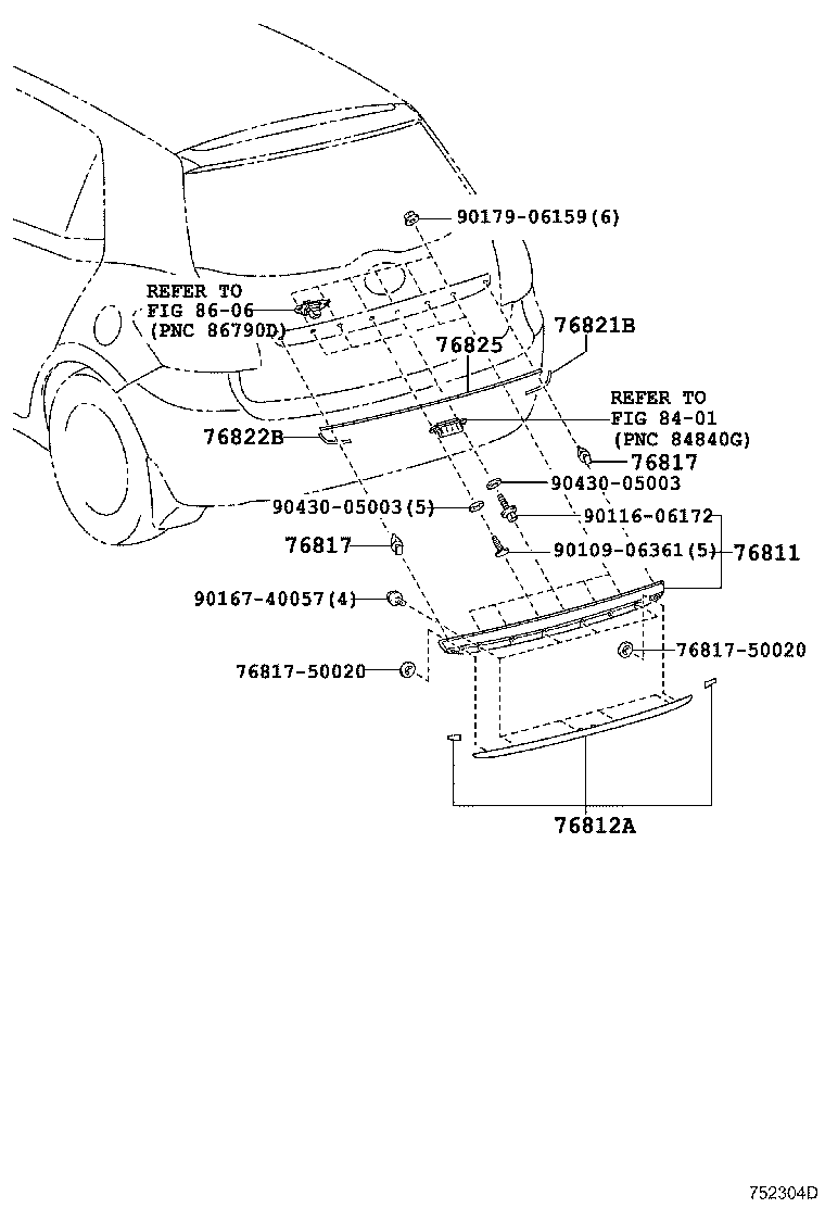 76825-02030 PROTECTOR, BACK DOOR OUTSIDE GARNISH product image