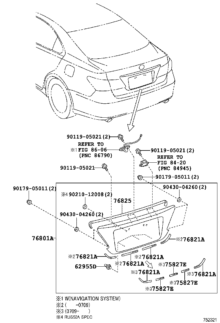 75827-33010 PROTECTOR, LUGGAGE COMPARTMENT DOOR OUTSIDE GARNISH product image