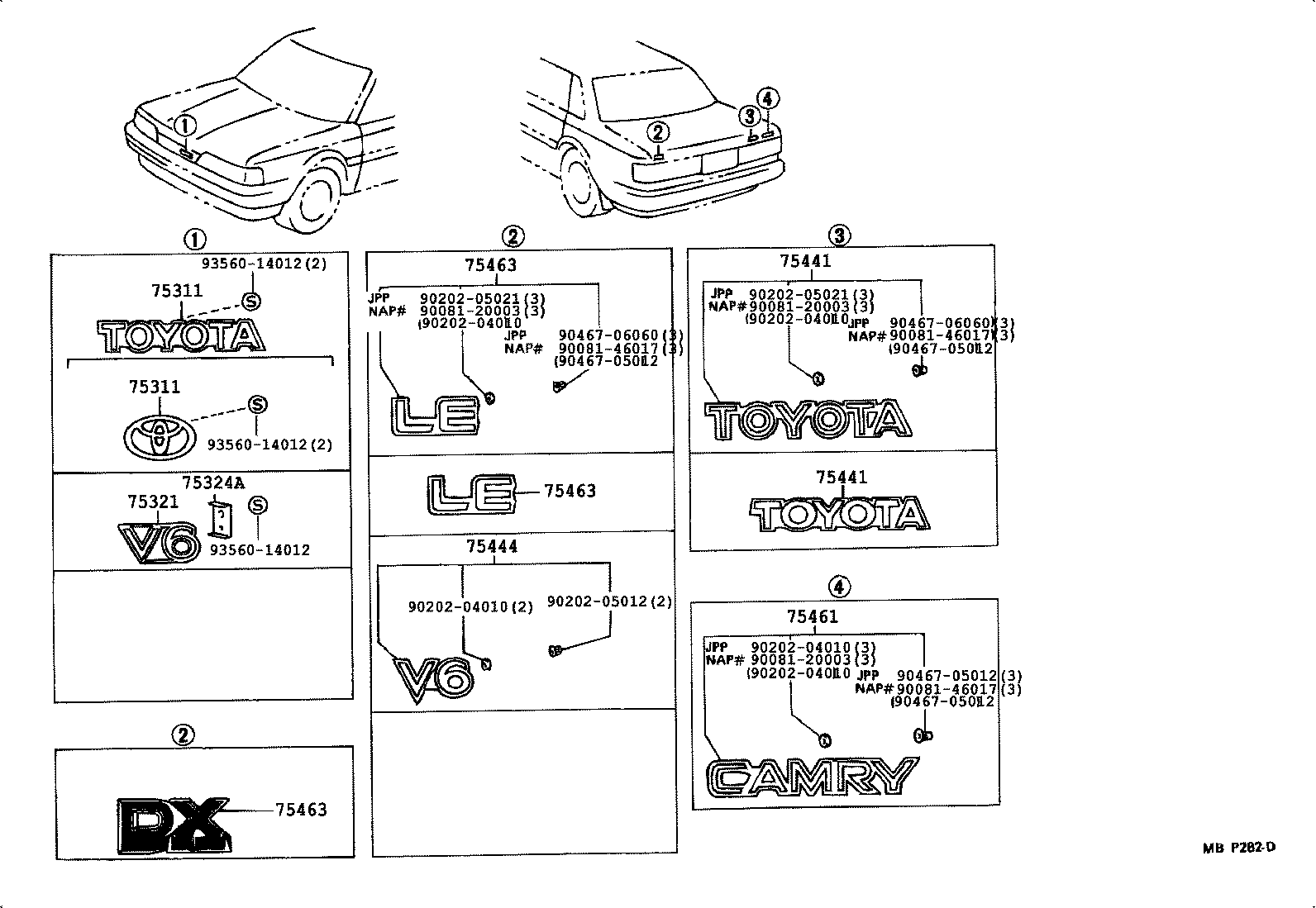75324-32100 RETAINER, RADIATOR GRILLE NAME PLATE product image