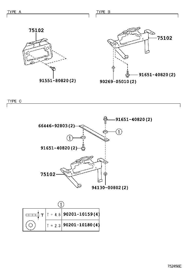 75233-37040 STAY SUB-ASSY, TOOL BOX product image