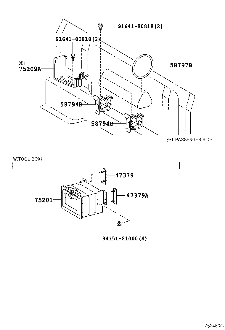 75204-37180 STAY SUB-ASSY, TOOL BOX product image