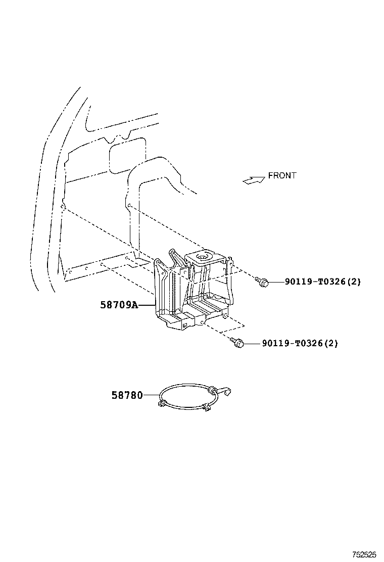 58780-0K090 BAND ASSY, TOOL BOX product image