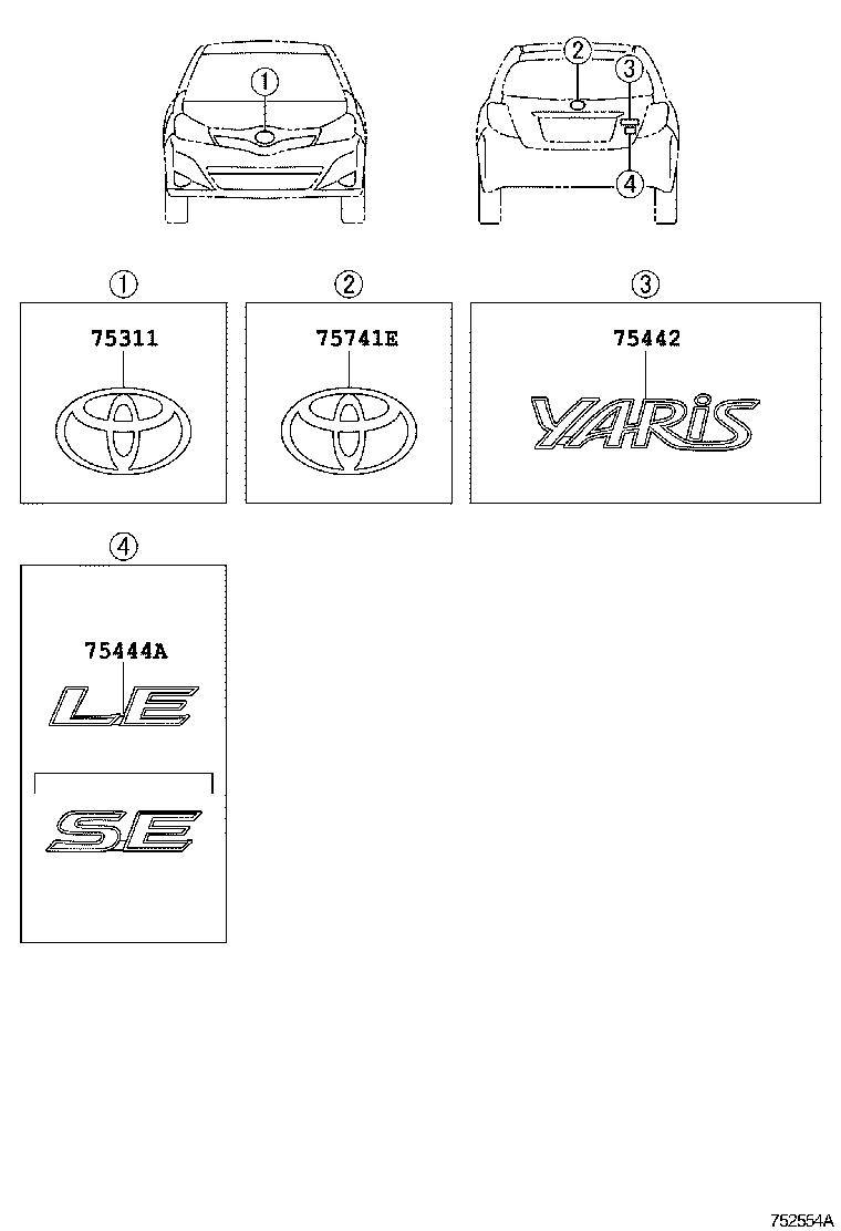 Toyota 90975-02071 EMBLEM, SYMBOL