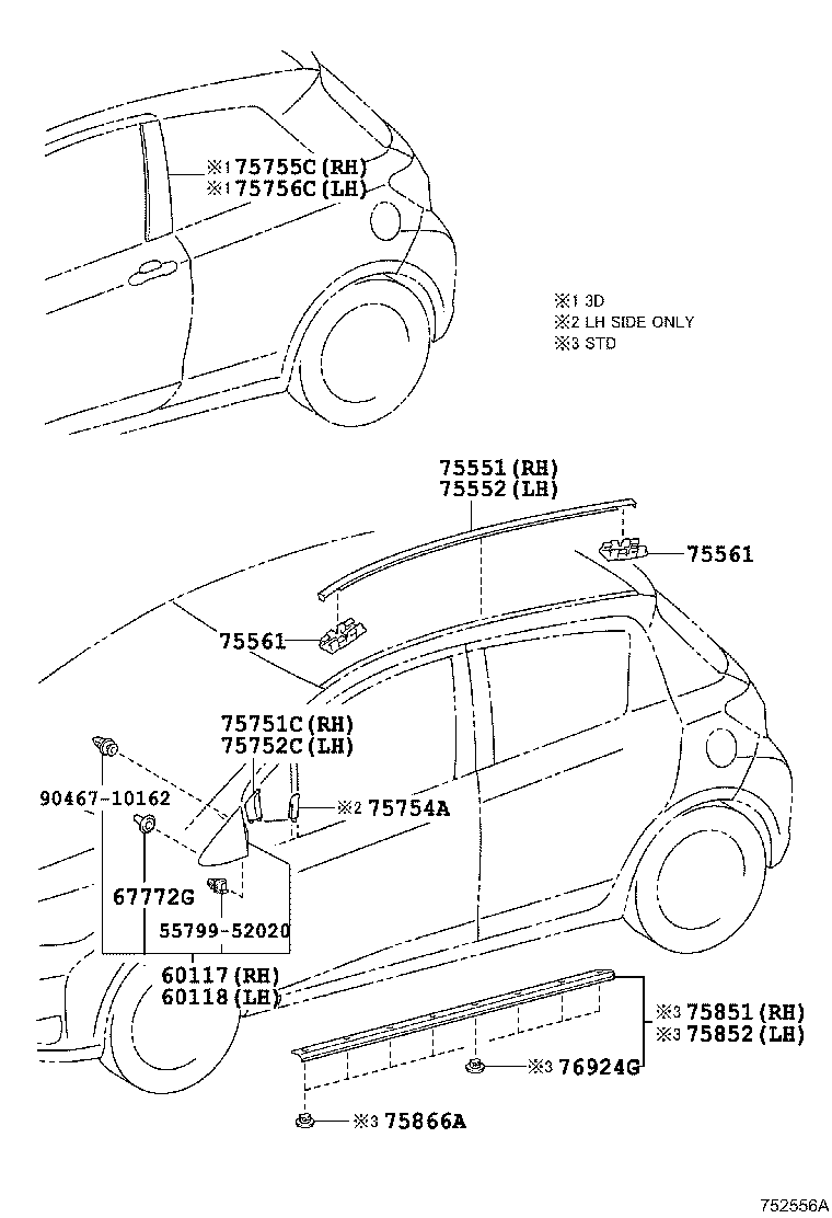 Toyota 67772-95J03 CAP, FRONT PILLAR COVER