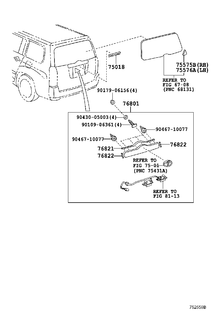 76822-52010 PROTECTOR, BACK DOOR GARNISH MOULDING, LOWER product image