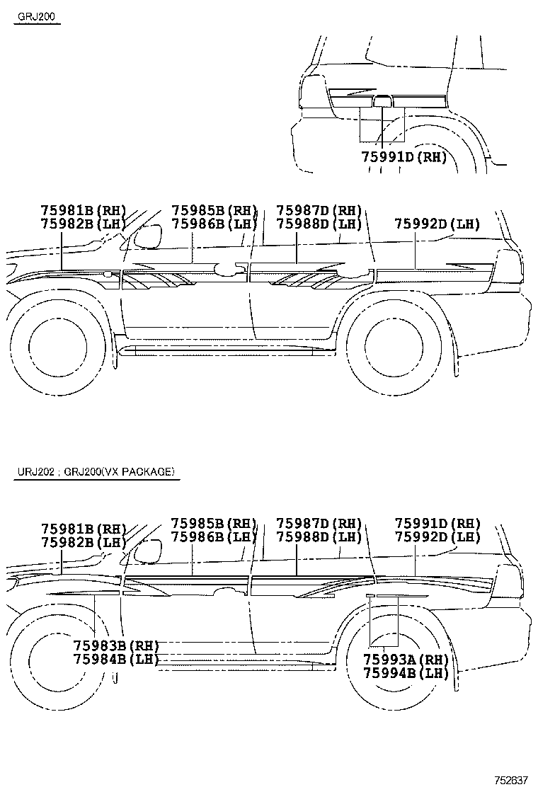 75981-0G090 STRIPE, FENDER, RH product image