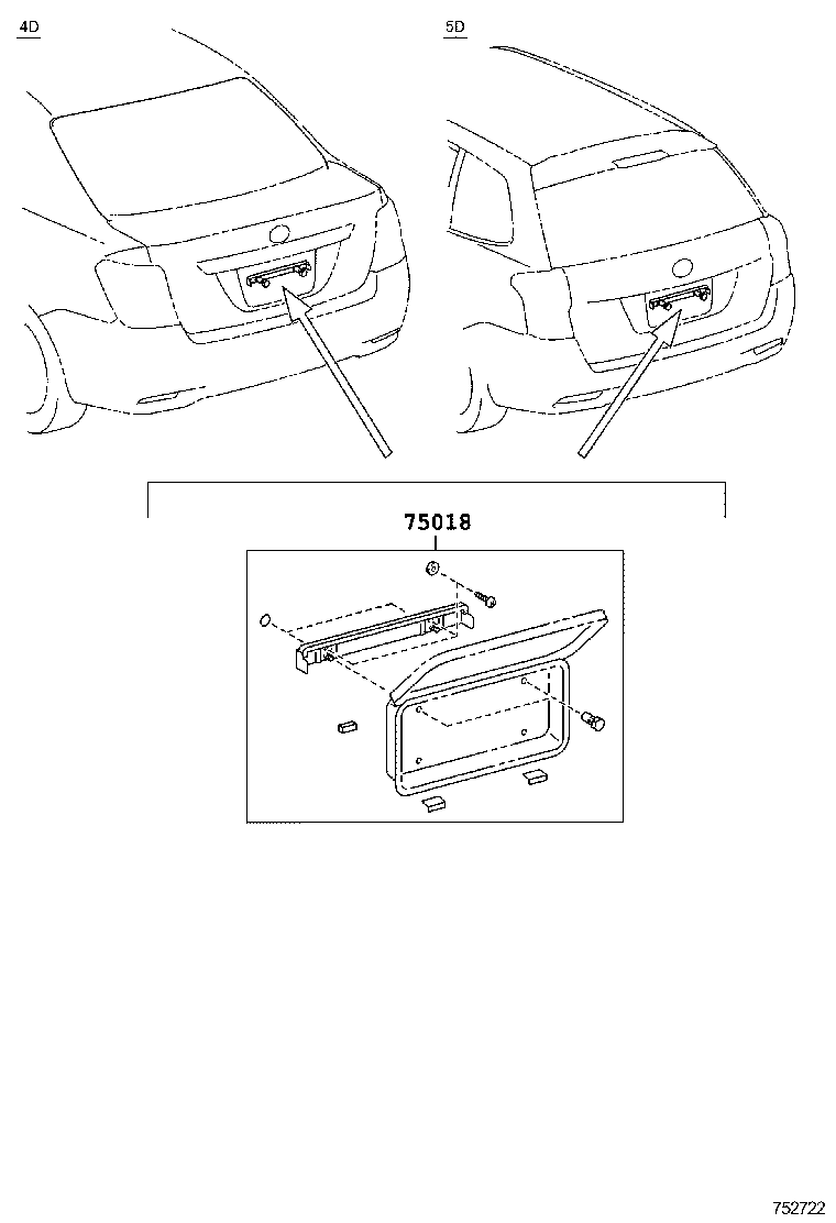76801-12D20 GARNISH SUB-ASSY, LUGGAGE COMPARTMENT DOOR, OUTSIDE product image