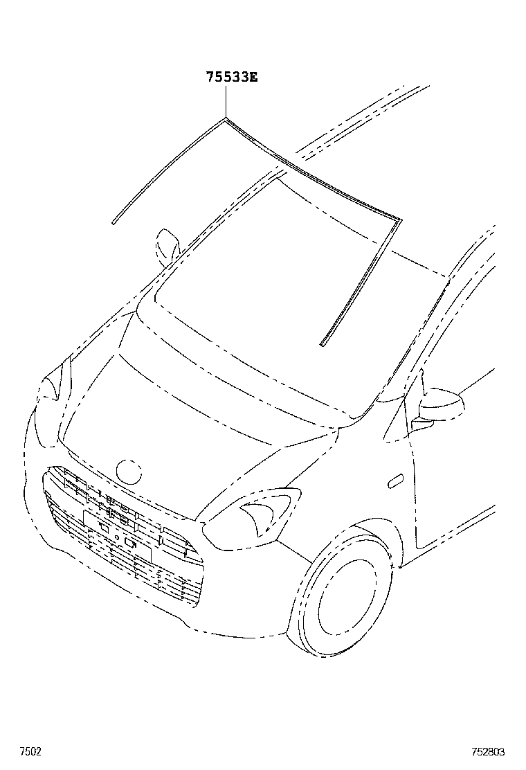 75533-BZ110 MOULDING, WINDSHIELD, OUTSIDE product image
