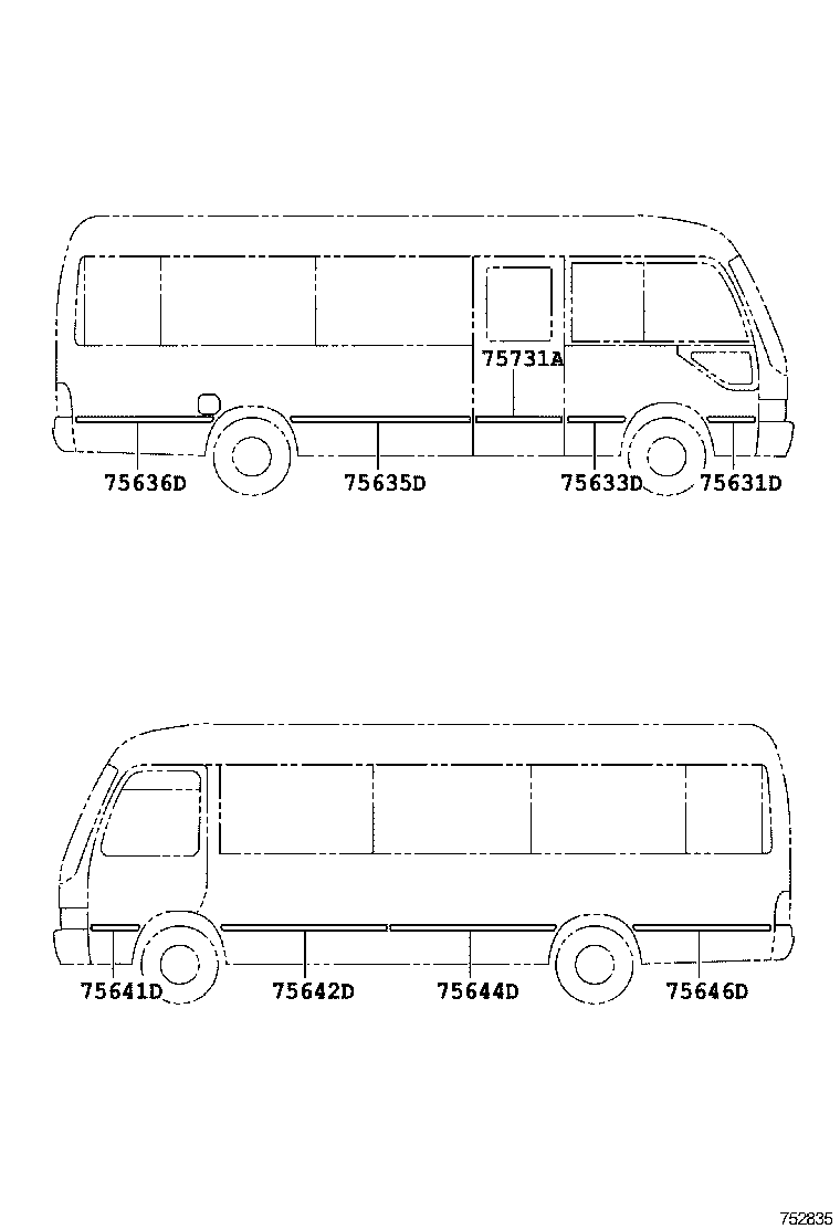 75533-0S010 MOULDING, WINDSHIELD, OUTSIDE product image