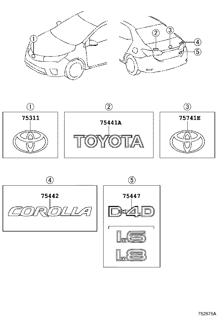 75447-02230 PLATE, LUGGAGE COMPARTMENT DOOR NAME, NO.7 product image