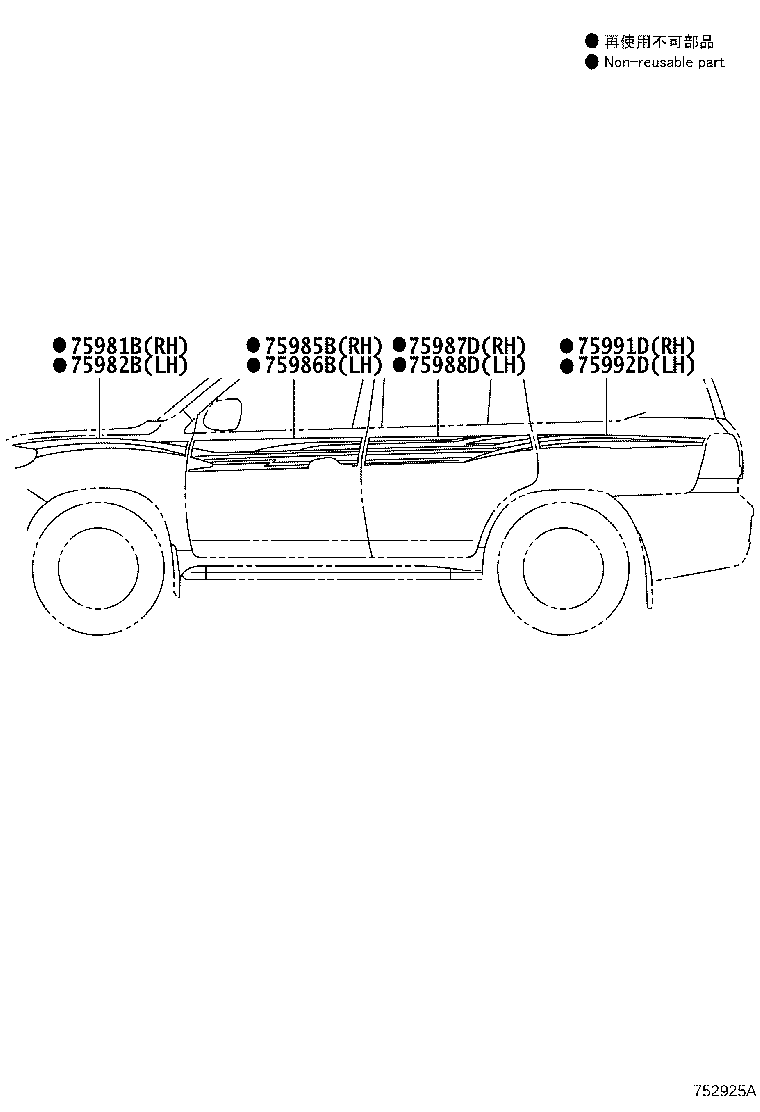 75981-60C40 STRIPE, FENDER, RH product image