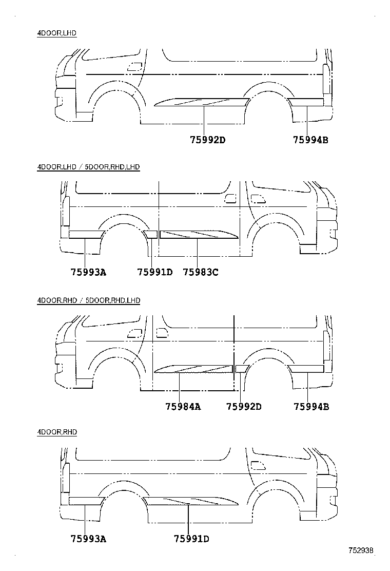 75985-26480-E0 STRIPE, SIDE PANEL, RH product image