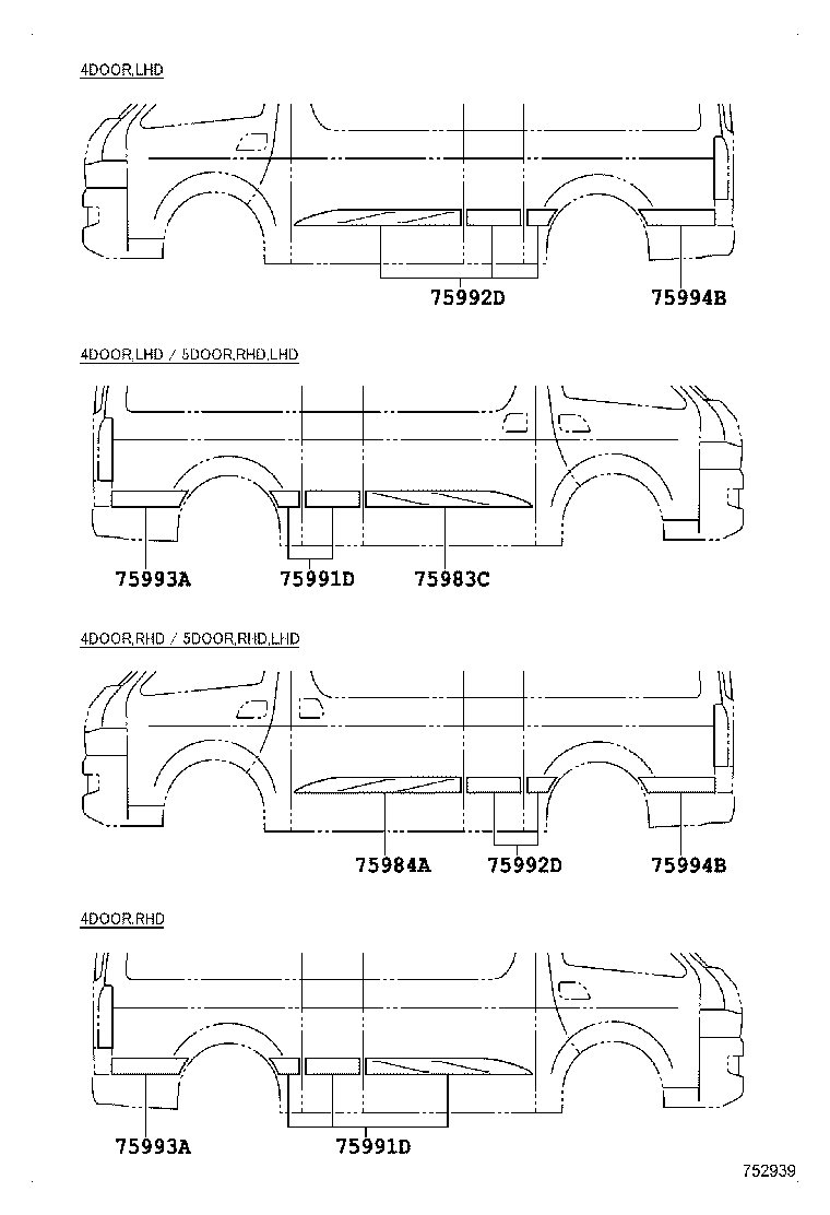 75985-26480-E0 STRIPE, SIDE PANEL, RH product image