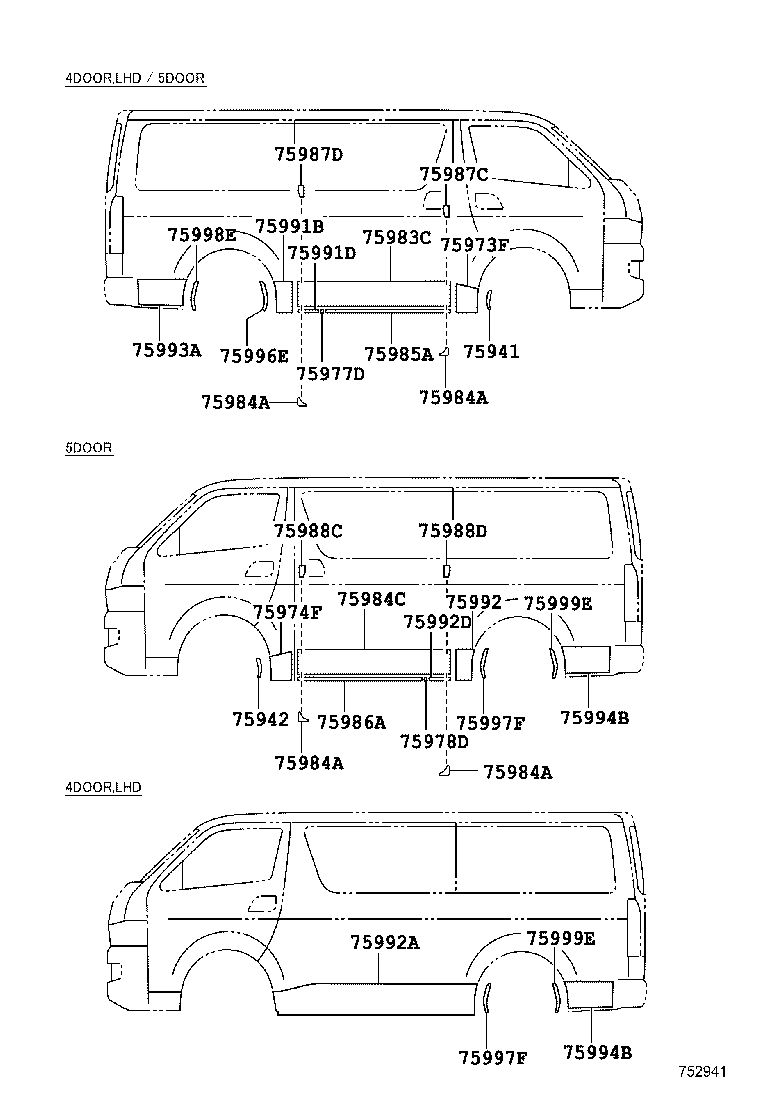 75985-26480-E0 STRIPE, SIDE PANEL, RH product image