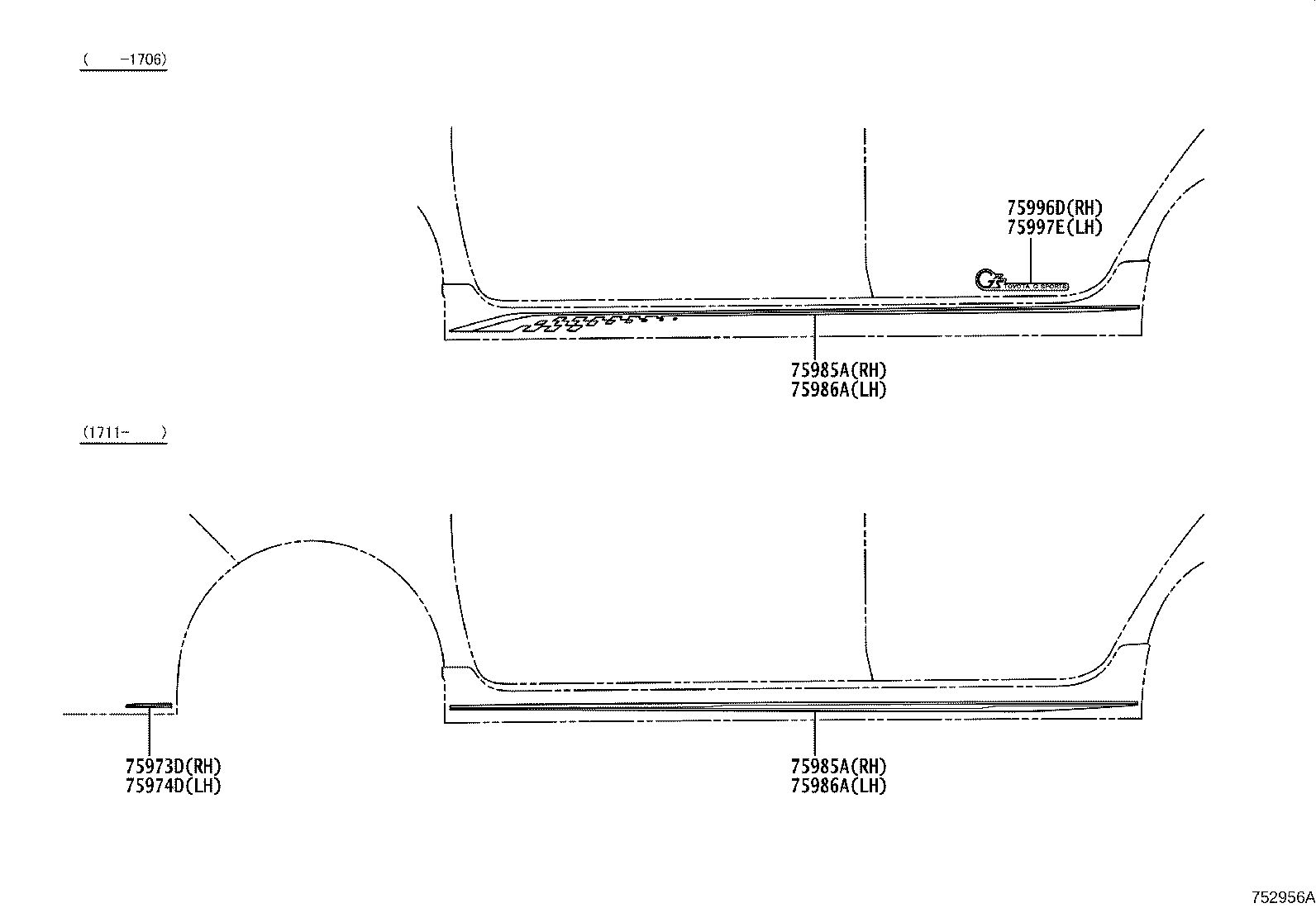 75973-52020 STRIPE, FRONT BUMPER SIDE, RH product image