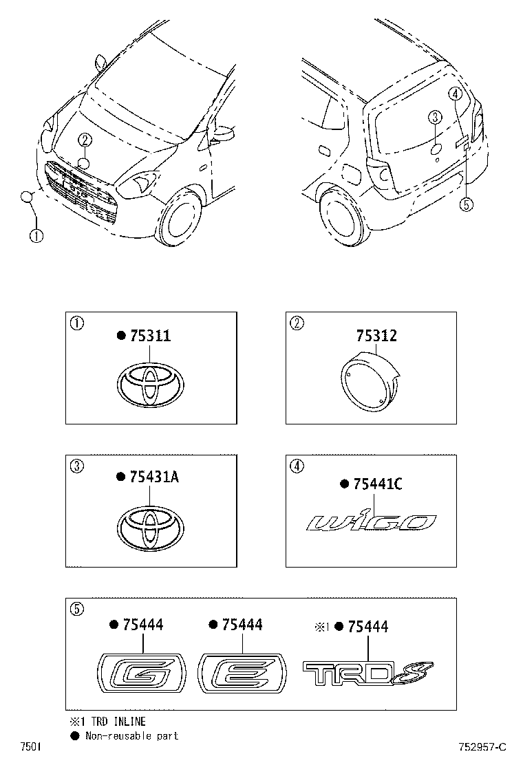 75459-BZ080 PLATE, LUGGAGE COMPARTMENT DOOR, NO.4 product image