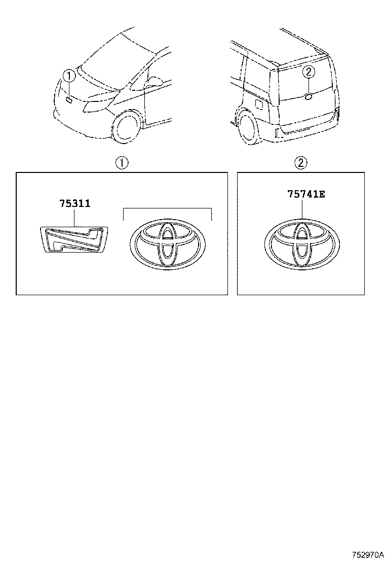 75301-28170 EMBLEM, RADIATOR GRILLE (OR FRONT PANEL) product image