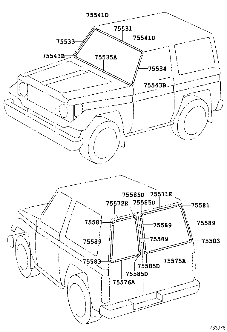 75741-60050 MOULDING, REAR DOOR, OUTSIDE RH product image
