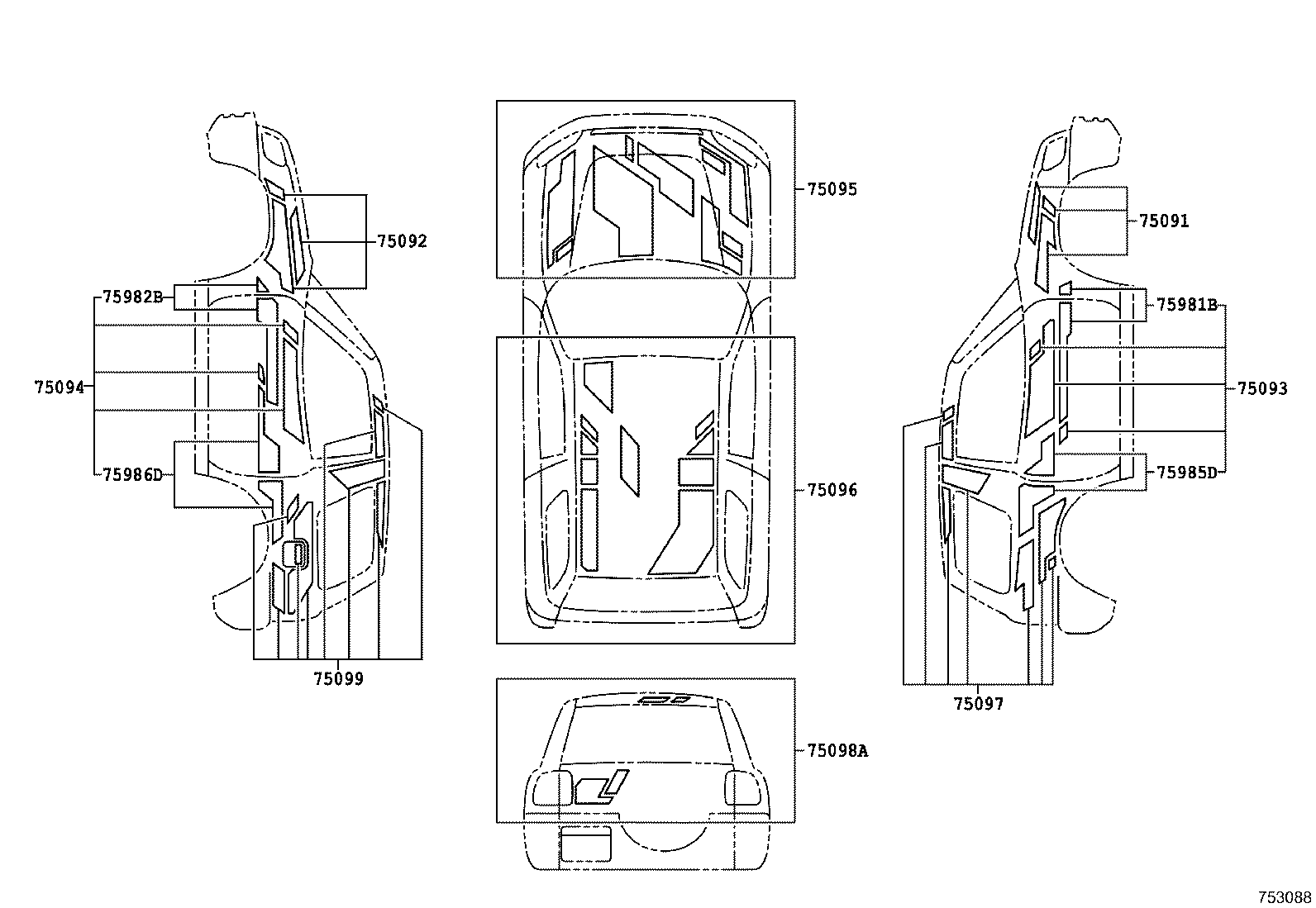 75981-42010 STRIPE, FENDER, RH product image