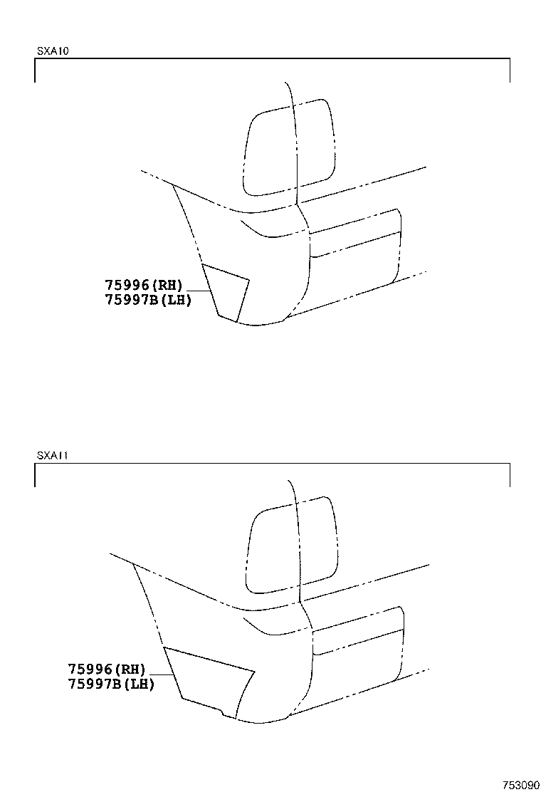 75981-42010 STRIPE, FENDER, RH product image