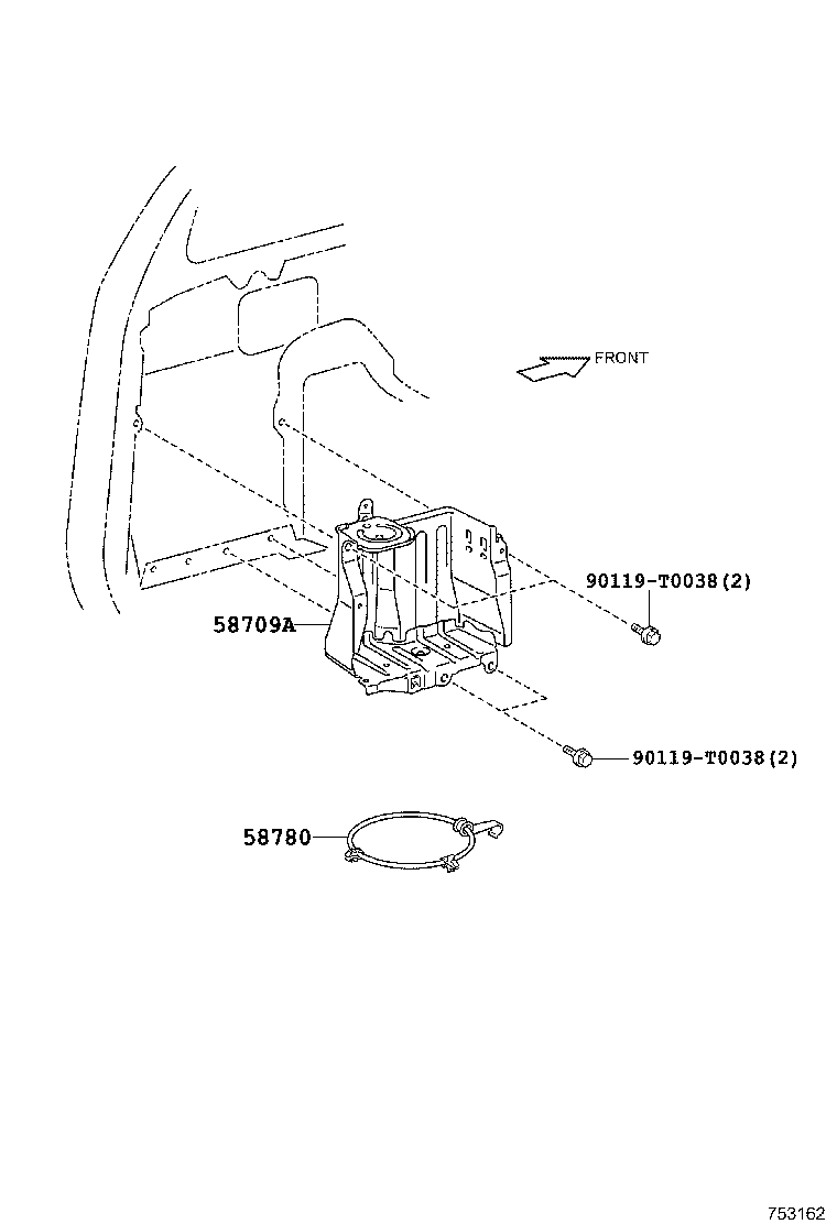 58780-0K140 BAND ASSY, TOOL BOX product image