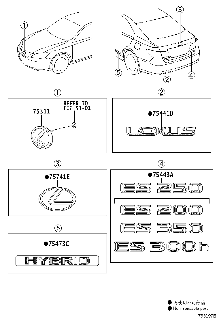 75447-33180 PLATE, LUGGAGE COMPARTMENT DOOR NAME, NO.1 product image