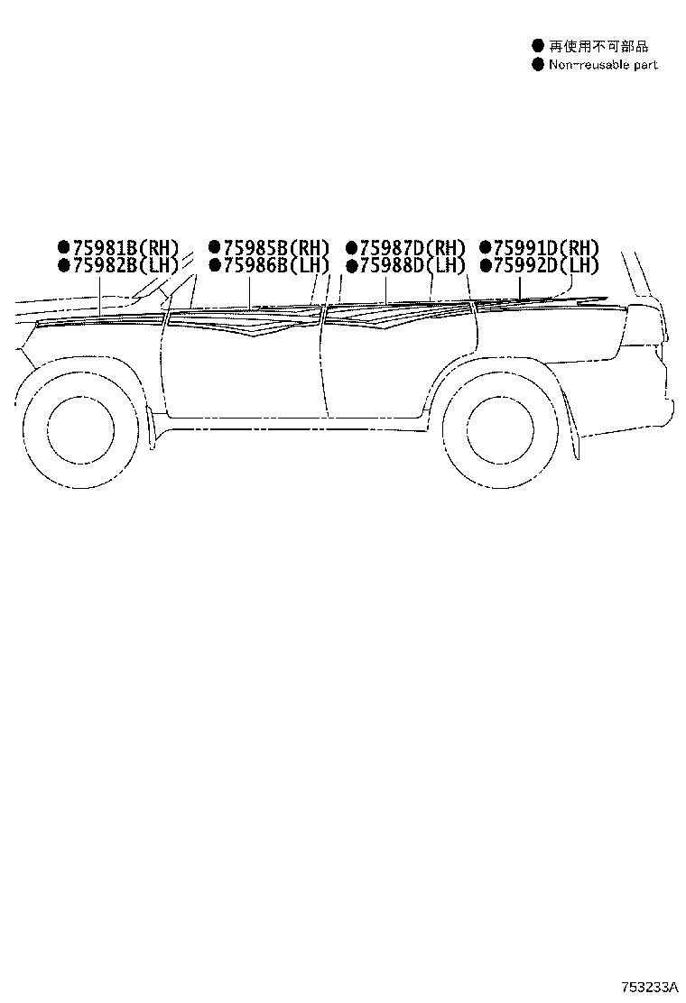 75981-60C40 STRIPE, FENDER, RH product image