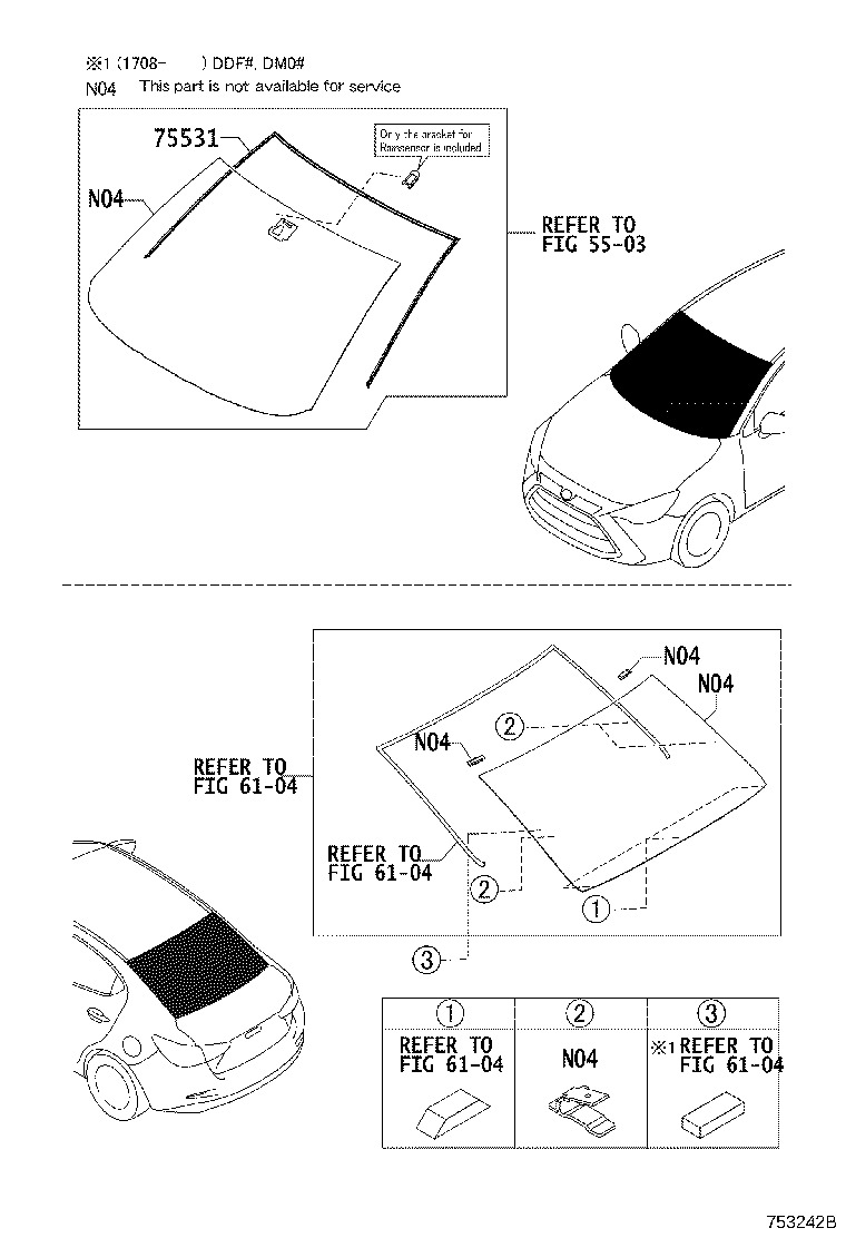 Toyota 75533-WB002 MOULDING, WINDSHIELD, OUTER UPPER